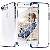 iPhone 7 Plus Case, [Glitter] [Electroplating] [Metallic Finishing] [Scratch Resist] [Shockproof] [Crystal Clear] Transparent Ultra Slim Case Cover for Apple iPhone 7 Plus - Navy Blue
