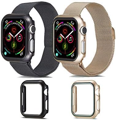 V1TAKE Compatible with Apple Watch Case Series 4 44mm, [2 Color Pack] Ultra-Thin Durable Slim PC Plated Protective Bumper Protector Cover Case Replacement for iWatch Series 4 ([2 Pack] PC-B, 44mm)