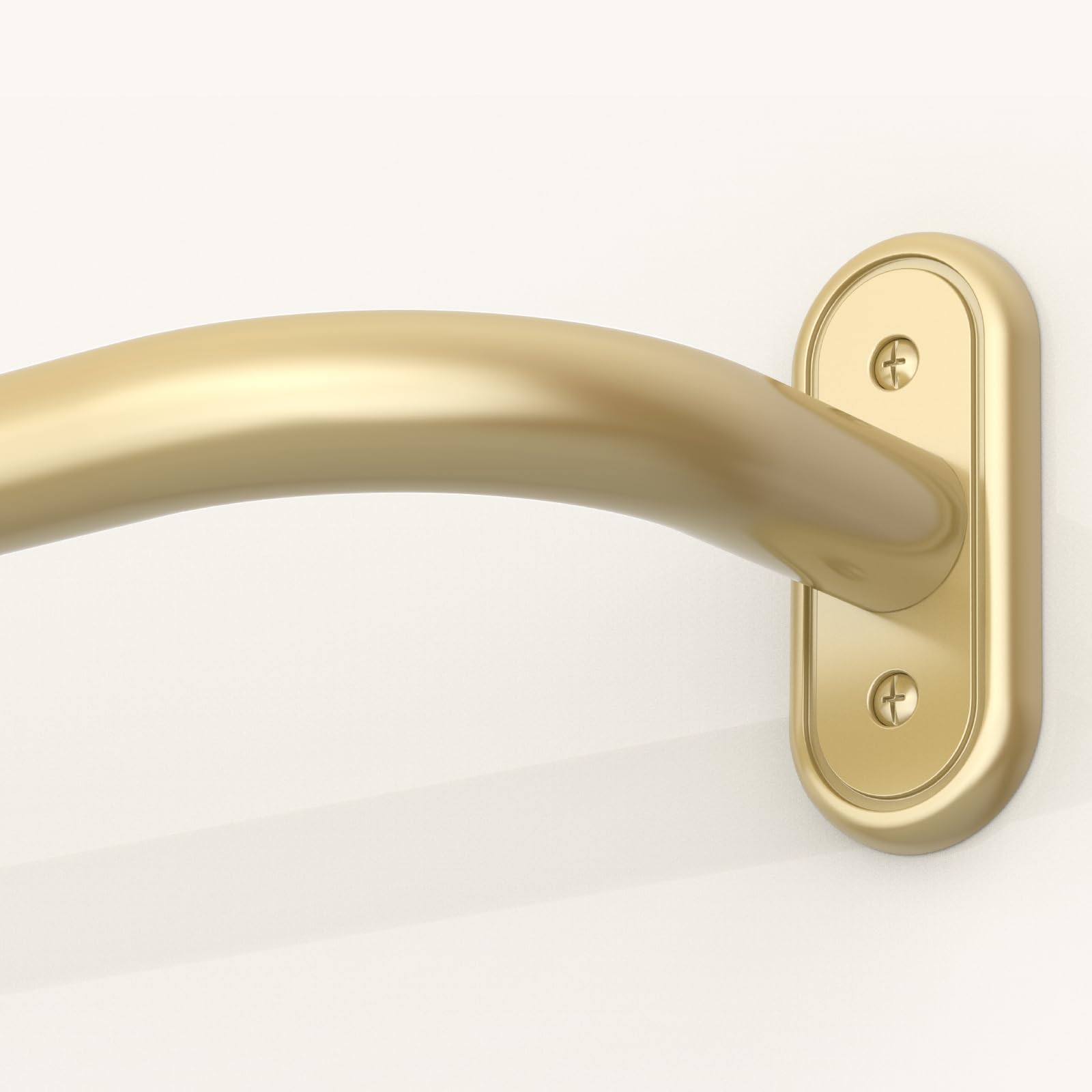 Photo 1 of JRZOO Wrap Around Curtain Rods Gold, Blackout Heavy Duty Curtain Pole for Windows 48 to 84 Inch, 1" Decorative Room Darkening Curved Modern Drapery Rod (Gold/Unique Design/All Matel)