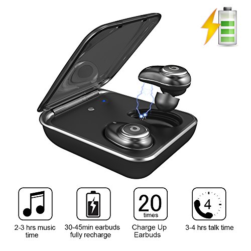 Wireless Earbuds,GUSGU TWS In-Ear Earbuds Touch Control IPX7 Waterproof Bluetooth Headphones with Chargering Case & Noise Canceling Mic for iPhone X/8/7SamsungGalaxy S9/S8 /S8Plus(Support iOS&Android)