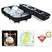 Adoric Easy Release Silicone Ice Cube Trays - 2 Set, Sphere Round Ice Ball Maker & Large Square Ice Cube Molds for Whisky, Cocktails, Bourbon, Chocolate Making