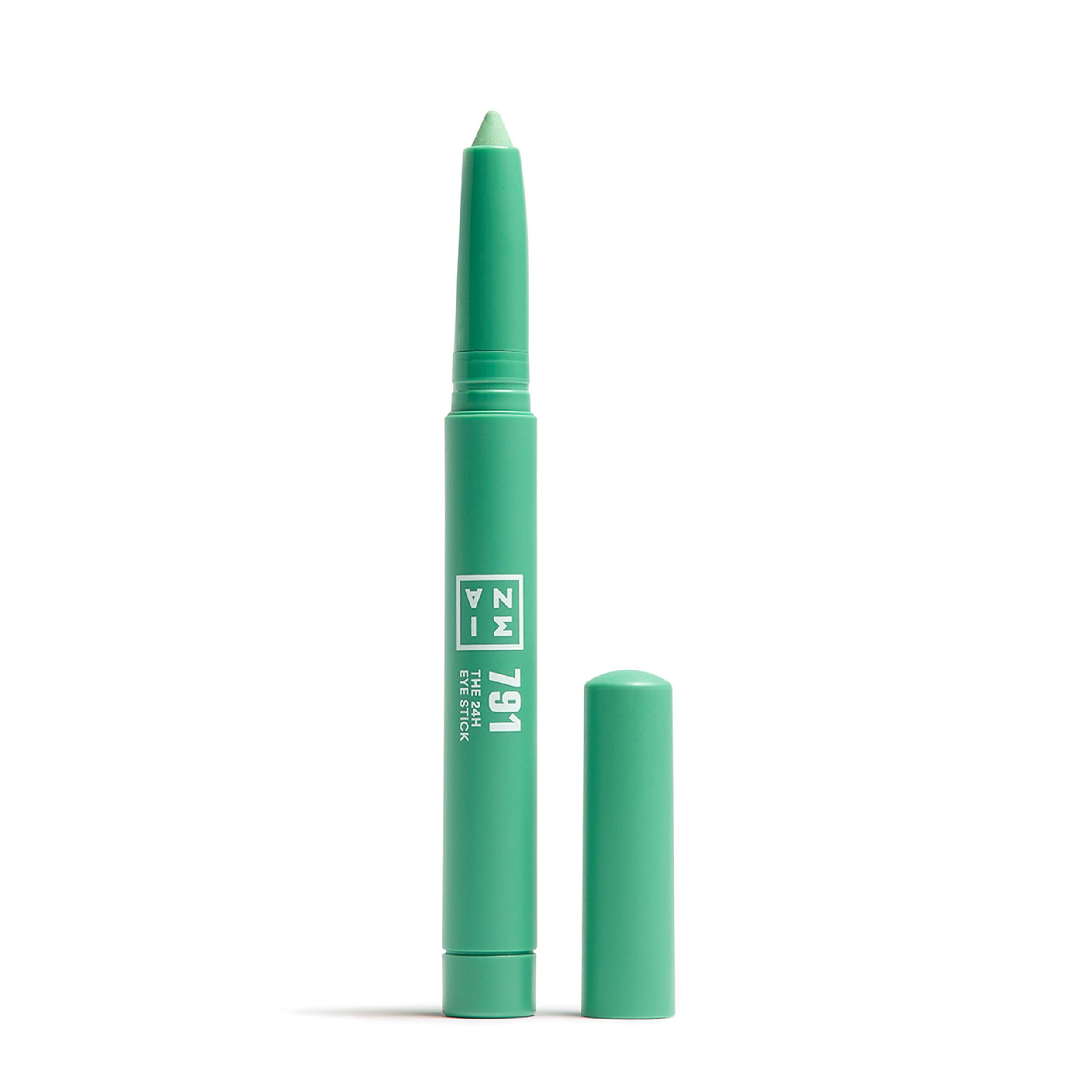 3INA MAKEUP - The 24H Eye Stick 791 - Aquamarine Eyeshadow Stick with Creamy Texture - 24H Waterproof - with Matte Shimmer & Metallic Finish - Multitaskig - Vegan - Cruelty Free
