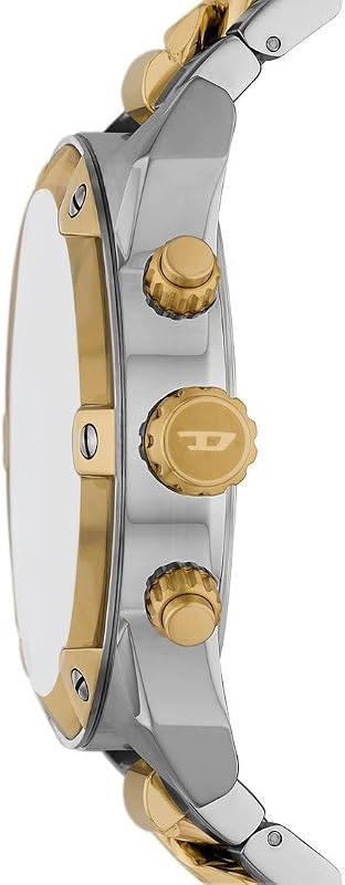 Orologio Spiked da uomo, movimento cronografo al quarzo con cinturino in acciaio inossidabile, 49 mm, Tono argento e tono oro