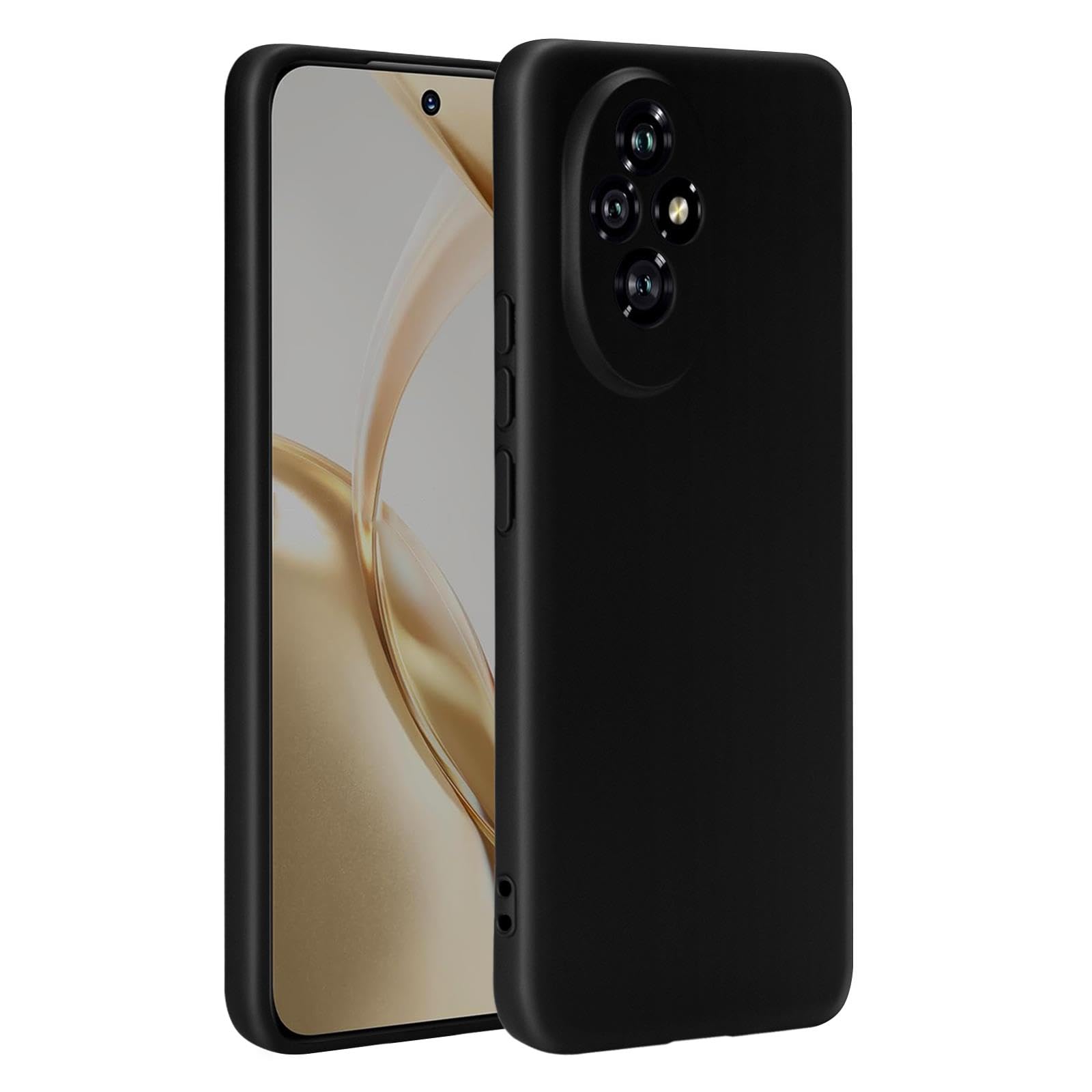 32nd Liquid Silicone Case Cover for Honor 200, Slim and Durable Protective Case - Black