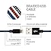 Calerix Braided Lightning Cable - 3PACK 6ft Lightning Cable - USB Lightning Cable 6ft - Black, Blue & Red - USB Charger iPhone X 8 Plus 7 Plus 6S Plus 6 Plus 5 5S 5C SE iPod iPad Pro