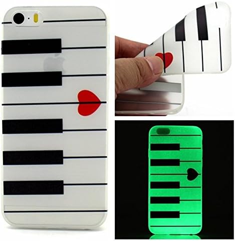 iPhone 6 6S Plus 5.5-inch Case,KAWOO New Luminous Glow in The Dark Soft TPU Gel Back Shell Case Cover For iPhone 6 6S 5.5-inch Piano