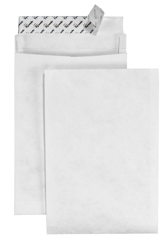 Tyvek Gusseted Envelopes Extra Capacity Strong B4A H353xW250xD38mm White Ref R4200 (Pack 100)