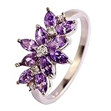 Psiroy Women's 925 Sterling Silver 1cttw Amethyst Filled Ring