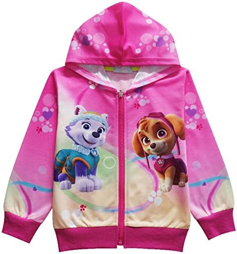 Wengift Little Girls' Cute Cartoon Dog Print Rose Jacket For 3-9Y