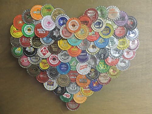 Multi-colored Soda Pop Bottle Cap Heart (#M4)