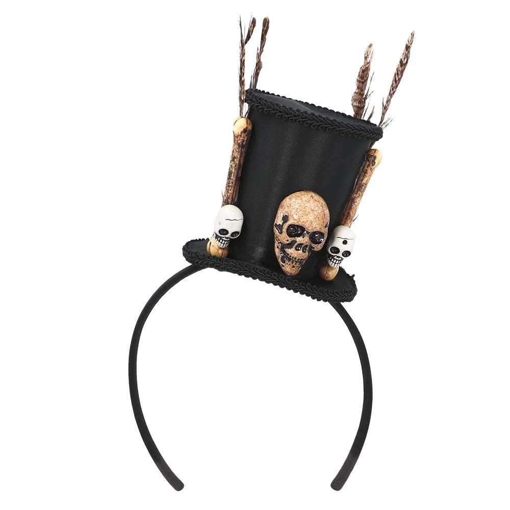 Boland 72278 - Tiara Voodoo Headband with Mini Hat and Skull, Mami Wata, Miracle Healer, Headwear, Accessory, Halloween, Carnival, Theme Party