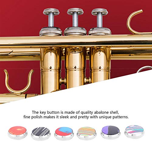 idalinya 6pcs Metal Stone Trumpet Finger Key Buttons Set Replacement Parts Accessory Inlays Brass Instrument Accessories