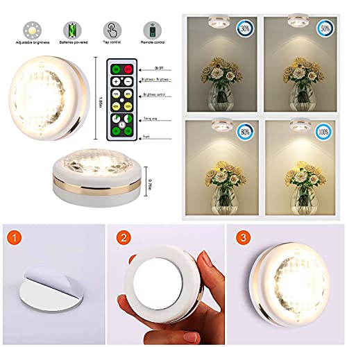 Wireless LED Puck Lights with Remote Control 6 Pack, Puck Lights