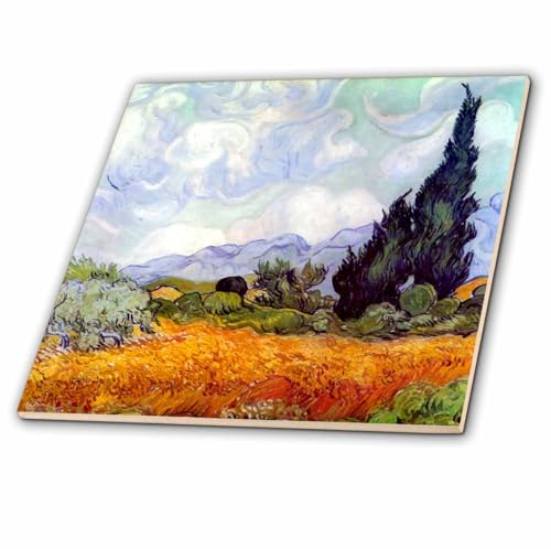 3dRose Wheat Field with Cypresses by Vincent Van Gogh 1889 - Wheatfield - Cornf…
