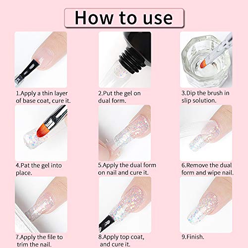 JOSLOVE Poly Gel Kit 6 Colors Excellent Nail Extension Gel Kit 15g Gel Builder Clear White Pink Temperature Changing Poly Nail Gel Kit All In One Gift Box 15g Per One