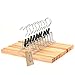 Tosnail 12 Pack Wooden Skirt Pants Clothes Hangers with 360° Swivel Hook, Non Slip Slack Hanger, Jeans Hangers, Trouser Hanger, Wrinkle Free Clamp Closet Organizer