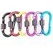 Makhry 6PCS Aluminum D-Ring Carabiner Locking Hook Camping Hooks Keychain Carabiner Hooks for Hiking Fishing Gadget(Random Color)