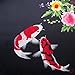 King Silk Art Handmade Embroidery Two Japanese Red & White Koi with Peonies 32012