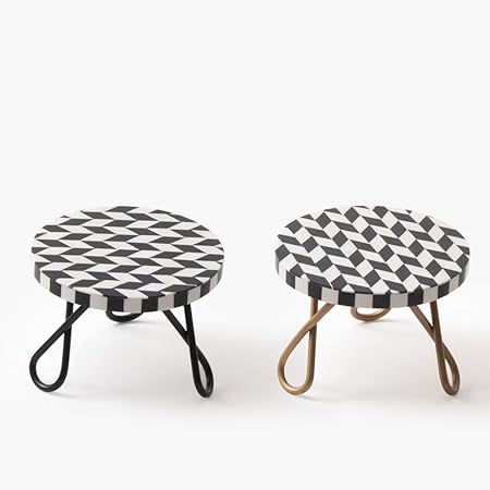 Casa Decor Geometrix Block Filament Plant Stand Small Round Modern Home Decor Side Table for Multi Purpose for Indoor and Outdoor (Set of 2)