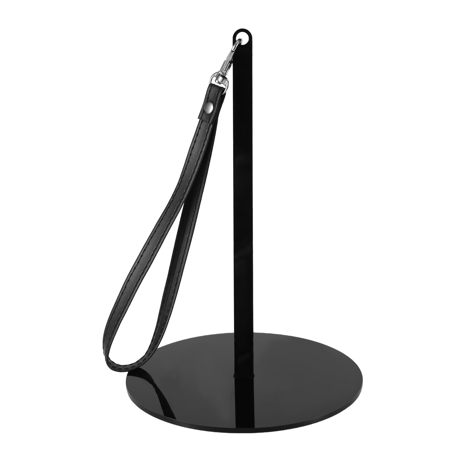 7.01x4.72in Yarn Holder with Leather Bands, Acrylic Wrist Yarn Holder Black Wrist Yarn Holder Portable Yarn Ball Dispenser Yarn Storage Spinner Sewing Accessories for Knitting Crocheting Craft Gift