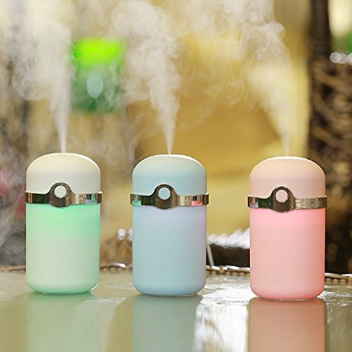 Nestar Cool Mist Anion Humidifier,180ML Mini Portable Travel Humidifier with Colorful LED Light Changing,Auto Shut-off Air Purfier Steam Diffuser for Bed-room,Office,Car-White