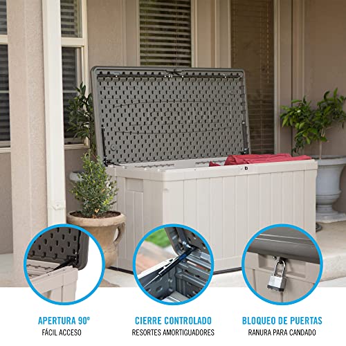 Lifetime 60186 HeavyDuty Outdoor Storage Deck Box, 116 Gallon, Desert