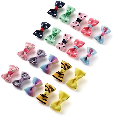 10Pairs 1.8" Lovely Bow Tie Hair Clips Grosgrain Ribbon Alligator Clip