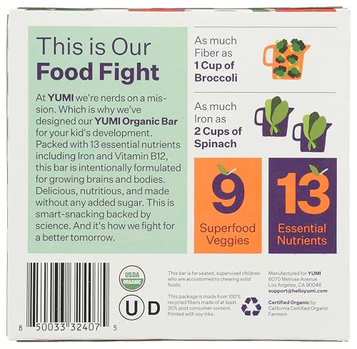 YUMI, BARS TODDLER BLUEBERRY PURPLE CARROT ORGANIC, 3.7 OUNCE