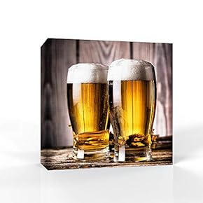 Canvas Wall Art Beer Pictures Home Wall Decorations for Bedroom Living Room Paintings Canvas Prints Framed - 12x12 inches