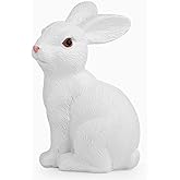 DUQGUHO White Bunny Statue Easter Bunny Figurine Spring Home Decor Resin Rabbit Animal Statue 4.2 Inch 1PCS
