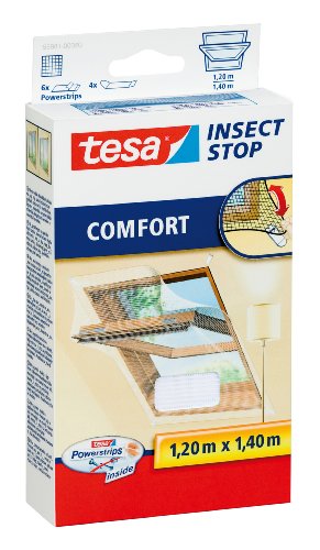 tesa55881 Insect Stop, Mosquito, Fly And Insect Screen For Velux Roof Windows 1.2m x 1.5m White