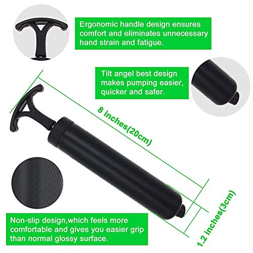MINGRU Ball Pump for Basketball, Soccer, Volleyball, Rugby, Water Polo Ball & Other Inflatables Air Pump, Needles and Nozzles Included (2 Pack - Black, 8")