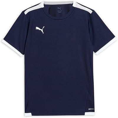 PUMA Unisex Kids teamLIGA Jersey Jr Shirt Peacoat- Puma White 116