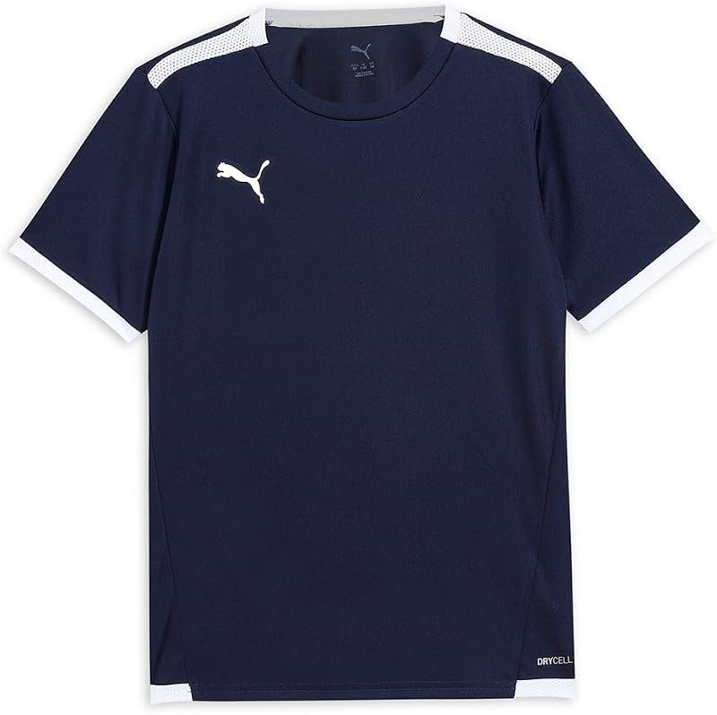 PUMA Unisex Kids teamLIGA Jersey Jr Shirt Peacoat- Puma White 116