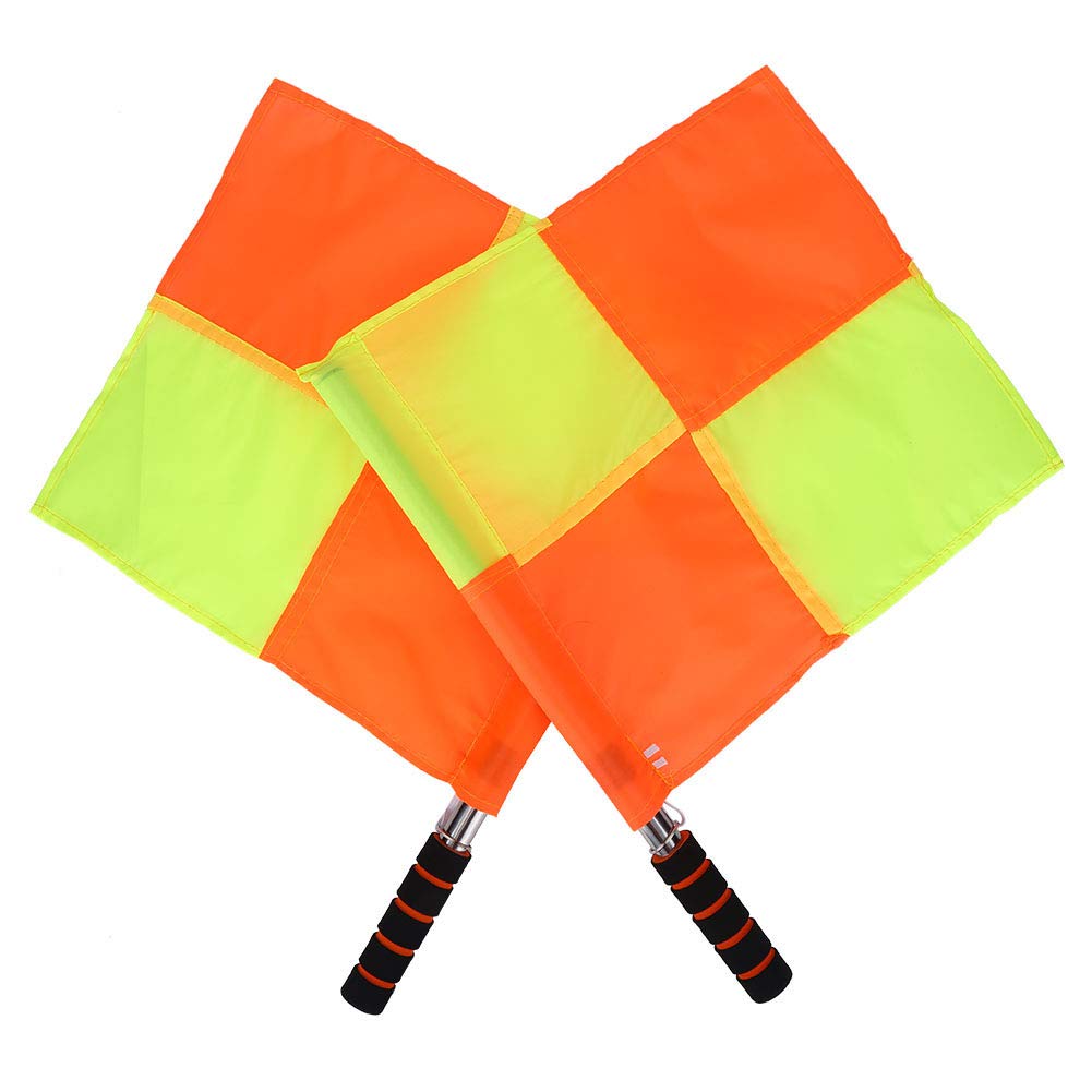 Vikye Sport Flag, 2PCS Waterproof Convenient Referee Linesman Flag with Storage Bag, Referee Flag for Sports Match Soccer Football Hockey Training