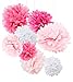 18pcs Tissue Paper Flowers - Pink Party Decorations - Tissue Paper Pom Poms For Baby Shower, Wedding, Birthday - Paper Pom Pom Set