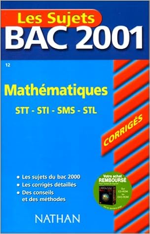 Amazon Fr Bac 2001 Mathematiques Terminale Stt Sti Stl Sms Sujets Corriges Poncy Michel Livres