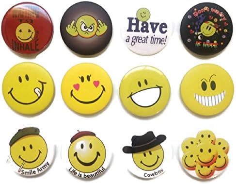Chic Funny Smile Emoticon Set Pin Badge Button 1.25 Inches #7