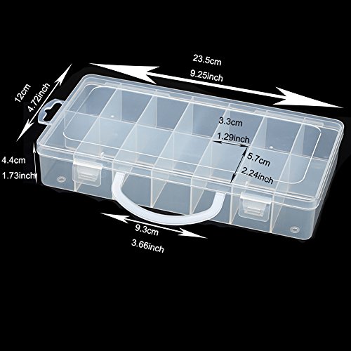 Jewelry Organizer Bead Box Storage Container Case 14 Grids Stable Divider Portable Electronic Components Assortment Organization box - Thumbnail 2