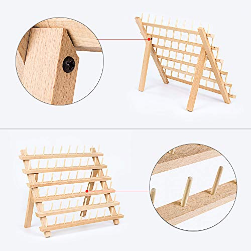 60 Spools Wooden Sewing Thread Rack Organizer Embroidery Thread Holder Sewing Storage Thread Spool Rack Household Quilting