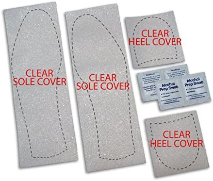 Mens Shoe Sole Bottom Cover for Dress Shoes - Anti Slip Rubberized Pads - Available in Clear Red & Black