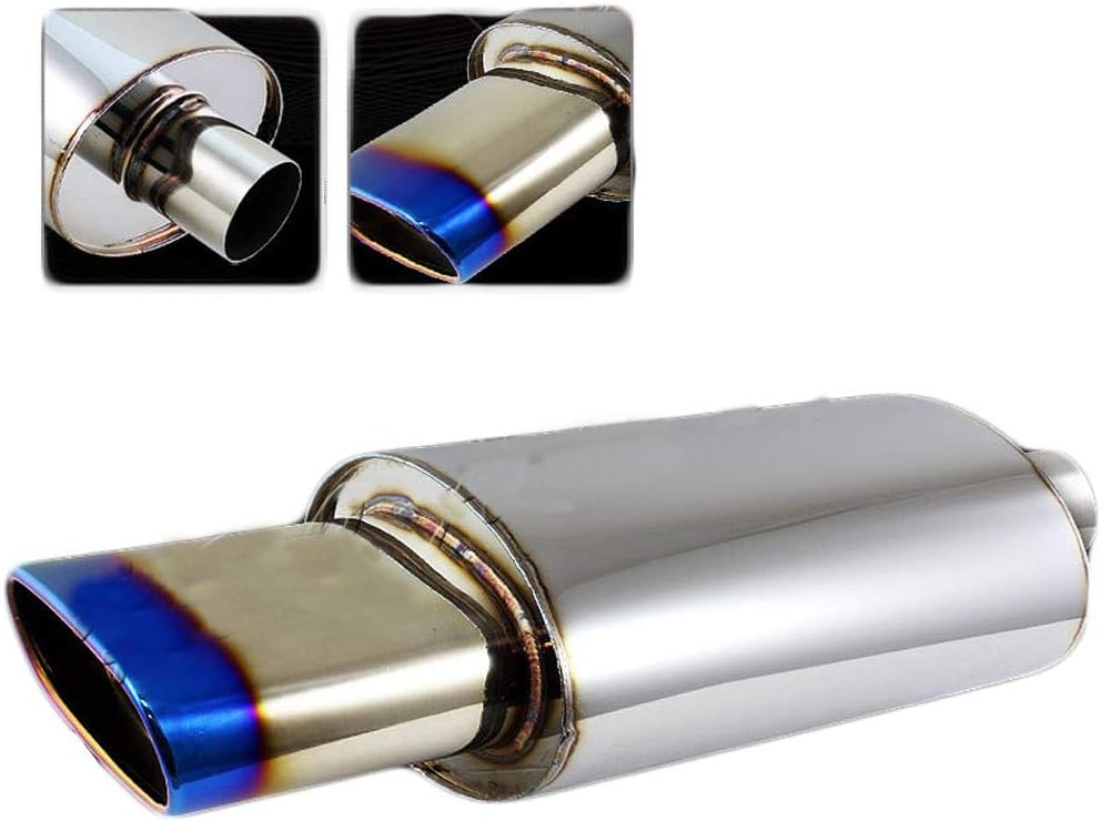 S SIZVER WeldOn Muffler Series 5.5" Oval Euro Burnt Tip