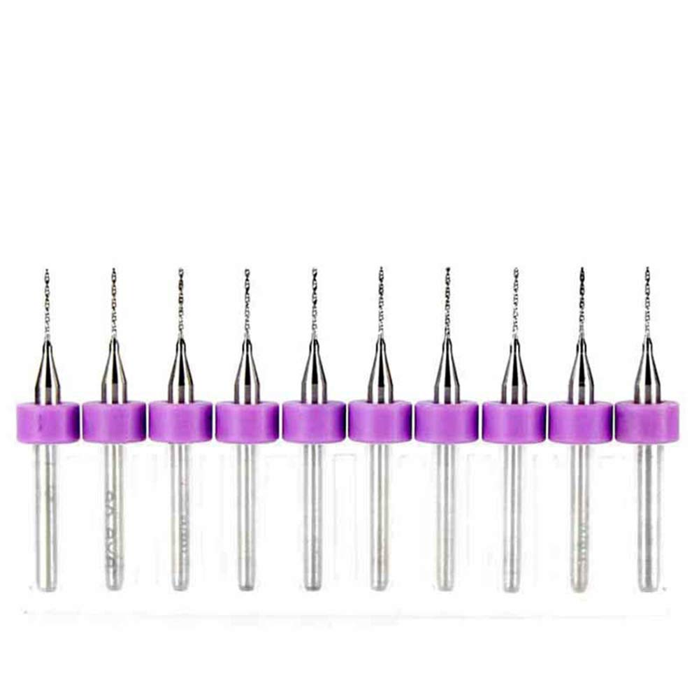 10 Pcs 0.5mm Micro Drill Bits Tungsten Steel Carbide Milling Drill Bits 3.175mm Shank