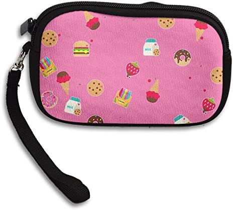 Hamburg Ice Cream Doughnut Comfortable Coin Purse Storage Package Wallet Zipper Change Holder Bag Key Wristlet Wallet Handbag Wallet Zipper Mini Wallet For Men & Women