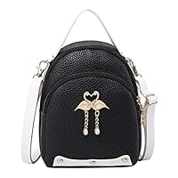 LuminitA Cute Mini Faux Leather Backpack Fashion Lady Swan Small Travel Daypacks Shoulder Bag for Girls and Women