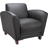 Lorell Leather Reception Club Chair, Black