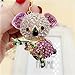 Cooplay Cute Lovely Koala Bear Animal Diamond Crystal Rhinestone Gold Crystal Keychain Charm Pendent Beautiful Accessories the Best Gift for Girl Women Purse Handbag Bag Keyrings (Purple)