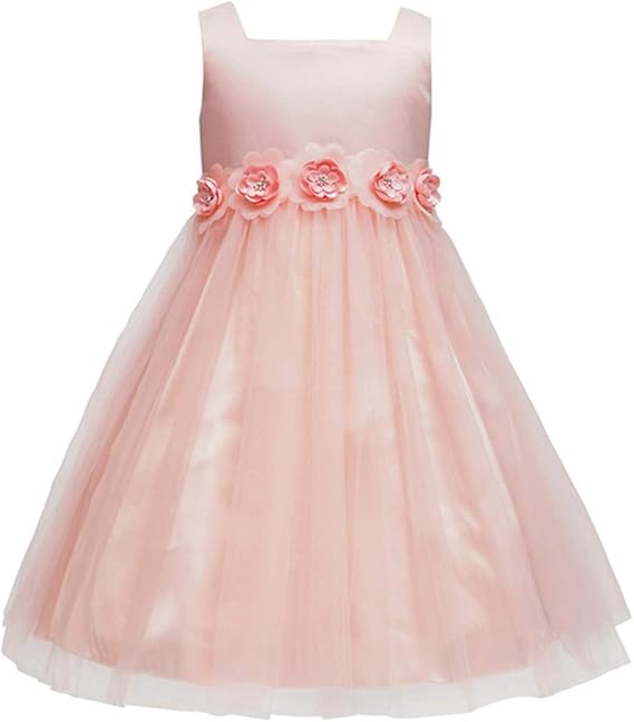 Amazon ファンタストコスチューム 子供ドレス 女の子 ワンピース 花 フラワー ガールズ プリンセスドレス 入園式 発表会 結婚式 パーティー ピンク 150cm フォーマル 通販