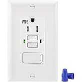 Wengart GFCI Outlet,125VAC 15Amp,Weather-Resistant and Tamper Resistant GFCI Receptacle with Combination Switch,ETL Listed,Ba