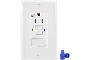 Wengart GFCI Switch Outlet Combo,AC125V 15Amp Weather-Resistant and Tamper-Resistant,Ground Fault Circuit Interrupter Outlet for Kitchen,Bathroom,Indoor or Outdoor Use,ETL Listed